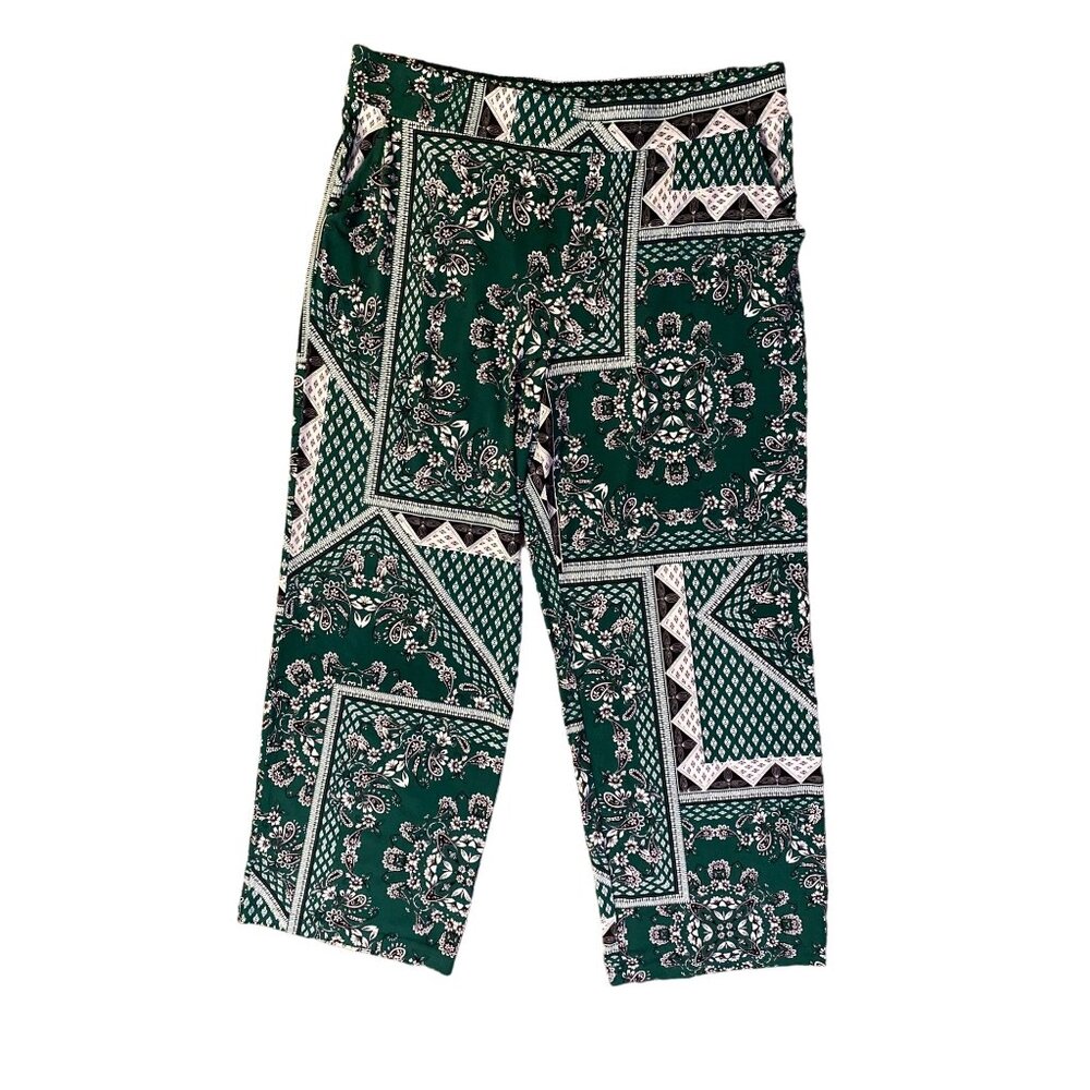 Maurices Pants Womens XL Used Green Black Casual Palazzo - Picture 3 of 13